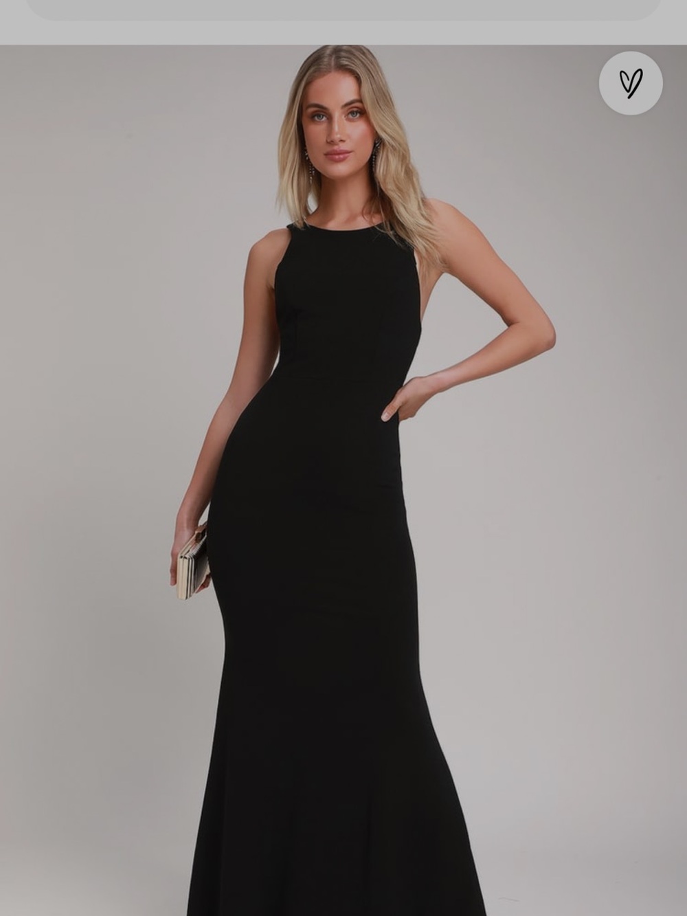 Lulu's Black Halter-Style Maxi Gown